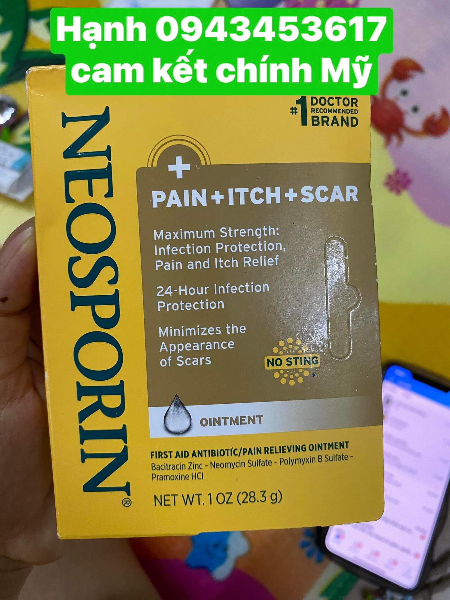 Kem mỡ kháng viêm, liền sẹo Neosporin Multi-Action Ointment 28.3g