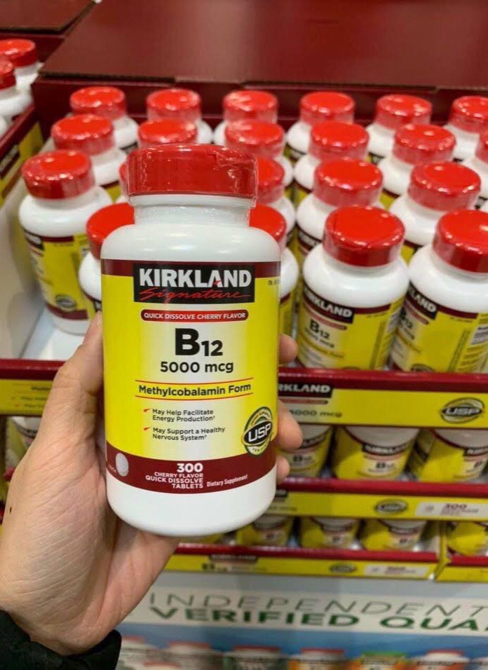 Vitamin B12 5000mcg Kirkland 300 viên của Mỹ chính hãng